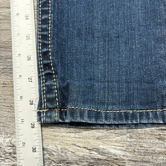 Vintage Y2K Rock Revival Blue Women 27 Mallgoth Distressed Celine Straight Jeans - Picture 6 of 11